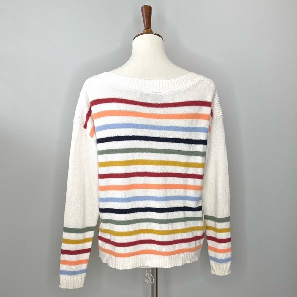 Loft Fuzzy Striped Sweater Women’s Size XS - Picture 5 of 9